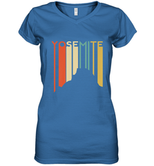 Yosemite National Park Retro Half Dome El Capitan Cali Women's V-Neck T-Shirt Women's V-Neck T-Shirt - belovedtshirt