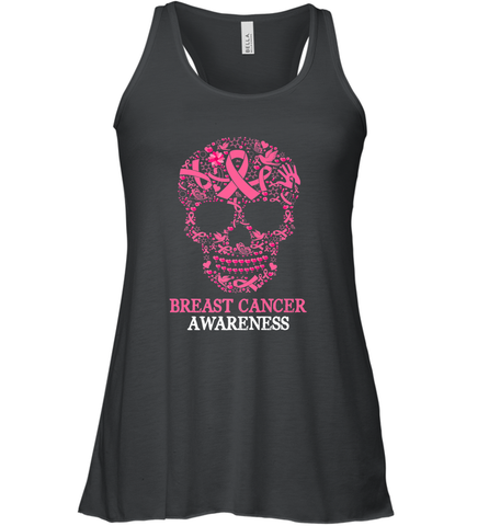 Tattoo Skull Halloween Breast Cancer Awareness Women's Racerback Tank Women's Racerback Tank / Black / XS Women's Racerback Tank - belovedtshirt