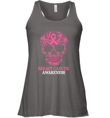Tattoo Skull Halloween Breast Cancer Awareness Women's Racerback Tank Women's Racerback Tank - belovedtshirt