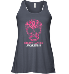 Tattoo Skull Halloween Breast Cancer Awareness Women's Racerback Tank Women's Racerback Tank - belovedtshirt