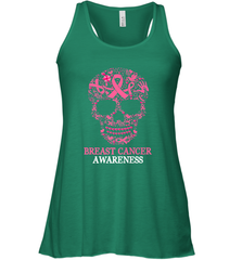 Tattoo Skull Halloween Breast Cancer Awareness Women's Racerback Tank Women's Racerback Tank - belovedtshirt