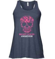 Tattoo Skull Halloween Breast Cancer Awareness Women's Racerback Tank Women's Racerback Tank - belovedtshirt