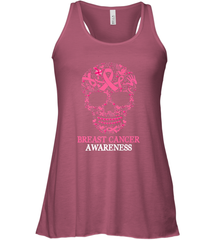 Tattoo Skull Halloween Breast Cancer Awareness Women's Racerback Tank Women's Racerback Tank - belovedtshirt