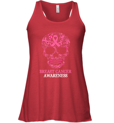 Tattoo Skull Halloween Breast Cancer Awareness Women's Racerback Tank Women's Racerback Tank - belovedtshirt