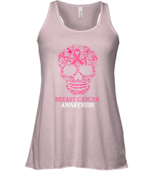 Tattoo Skull Halloween Breast Cancer Awareness Women's Racerback Tank Women's Racerback Tank - belovedtshirt