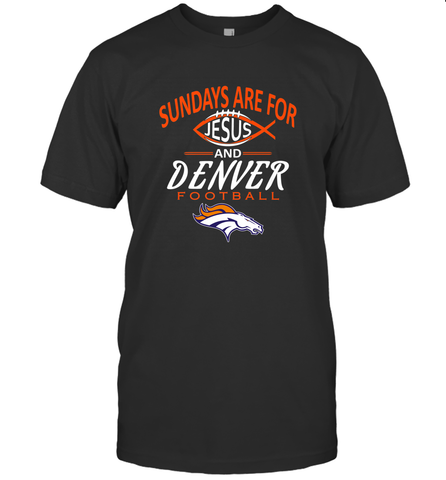 Sundays Are For Jesus and Denver Funny Christian Football Men's T-Shirt Men's T-Shirt / Black / S Men's T-Shirt - belovedtshirt