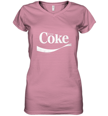 Coca Cola Vintage Enjoy Coke White Logo Women's V-Neck T-Shirt Women's V-Neck T-Shirt - belovedtshirt