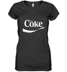 Coca Cola Vintage Enjoy Coke White Logo Women's V-Neck T-Shirt Women's V-Neck T-Shirt - belovedtshirt