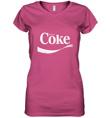 Coca Cola Vintage Enjoy Coke White Logo Women's V-Neck T-Shirt Women's V-Neck T-Shirt - belovedtshirt