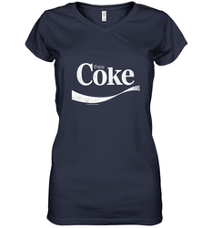 Coca Cola Vintage Enjoy Coke White Logo Women's V-Neck T-Shirt