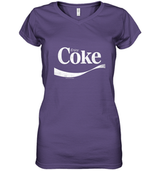 Coca Cola Vintage Enjoy Coke White Logo Women's V-Neck T-Shirt Women's V-Neck T-Shirt - belovedtshirt