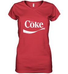 Coca Cola Vintage Enjoy Coke White Logo Women's V-Neck T-Shirt Women's V-Neck T-Shirt - belovedtshirt