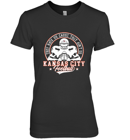 Vintage NFL Kansas City Football Logo Women's Premium T-Shirt Women's Premium T-Shirt / Black / XS Women's Premium T-Shirt - belovedtshirt