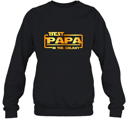 The best Papa in the galaxy Crewneck Sweatshirt Crewneck Sweatshirt / Black / S Crewneck Sweatshirt - belovedtshirt