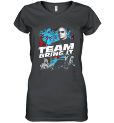 WWE The Rock Team Bring It Women's V-Neck T-Shirt