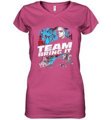 WWE The Rock Team Bring It Women's V-Neck T-Shirt Women's V-Neck T-Shirt - belovedtshirt