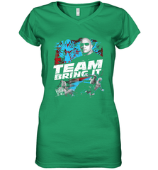 WWE The Rock Team Bring It Women's V-Neck T-Shirt Women's V-Neck T-Shirt - belovedtshirt