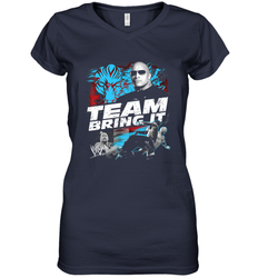 WWE The Rock Team Bring It Women's V-Neck T-Shirt