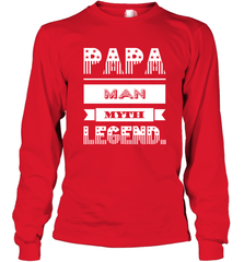 Papa Man Myth Legend Father's Day Dad Veteran Gift Long Sleeve T-Shirt Long Sleeve T-Shirt - belovedtshirt