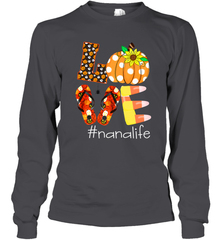 Funny Love Nanalife Pumpkin Flip Flops Nana Life Halloween Long Sleeve T-Shirt Long Sleeve T-Shirt - belovedtshirt