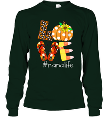 Funny Love Nanalife Pumpkin Flip Flops Nana Life Halloween Long Sleeve T-Shirt Long Sleeve T-Shirt - belovedtshirt