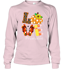 Funny Love Nanalife Pumpkin Flip Flops Nana Life Halloween Long Sleeve T-Shirt Long Sleeve T-Shirt - belovedtshirt