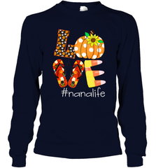 Funny Love Nanalife Pumpkin Flip Flops Nana Life Halloween Long Sleeve T-Shirt Long Sleeve T-Shirt - belovedtshirt