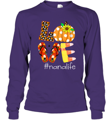 Funny Love Nanalife Pumpkin Flip Flops Nana Life Halloween Long Sleeve T-Shirt Long Sleeve T-Shirt - belovedtshirt