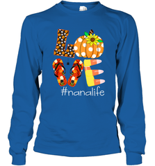 Funny Love Nanalife Pumpkin Flip Flops Nana Life Halloween Long Sleeve T-Shirt Long Sleeve T-Shirt - belovedtshirt