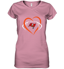 NFL Tampa Bay Buccaneers Heart Love Football Women's V-Neck T-Shirt Women's V-Neck T-Shirt - belovedtshirt