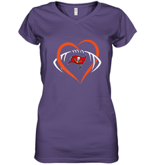 NFL Tampa Bay Buccaneers Heart Love Football Women's V-Neck T-Shirt Women's V-Neck T-Shirt - belovedtshirt