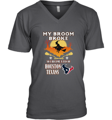Broom Broke So I Became A Fan of Houston Texans  NFL Halloween Costume Men's V-Neck Men's V-Neck - belovedtshirt
