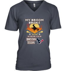 Broom Broke So I Became A Fan of Houston Texans  NFL Halloween Costume Men's V-Neck Men's V-Neck - belovedtshirt
