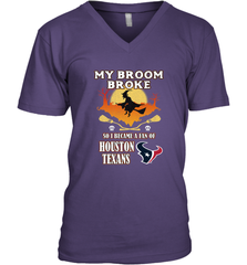 Broom Broke So I Became A Fan of Houston Texans  NFL Halloween Costume Men's V-Neck Men's V-Neck - belovedtshirt