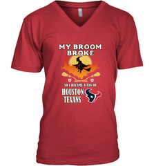 Broom Broke So I Became A Fan of Houston Texans  NFL Halloween Costume Men's V-Neck Men's V-Neck - belovedtshirt