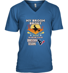 Broom Broke So I Became A Fan of Houston Texans  NFL Halloween Costume Men's V-Neck Men's V-Neck - belovedtshirt