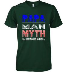 Papa Man Myth Legend Father's Day Dad Veteran Men's Premium T-Shirt Men's Premium T-Shirt - belovedtshirt