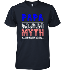 Papa Man Myth Legend Father's Day Dad Veteran Men's Premium T-Shirt Men's Premium T-Shirt - belovedtshirt