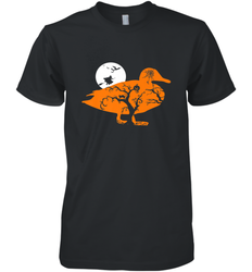 Funny Gift Witch Bat Web Moon Pumpkin Tree in Halloween Duck Men's Premium T-Shirt