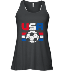 Distressed Red, White and Blue Soccer Flag Shirts of the USA Women's Racerback Tank Women's Racerback Tank - belovedtshirt