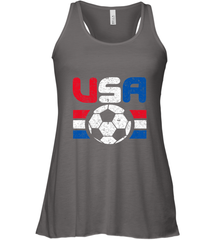 Distressed Red, White and Blue Soccer Flag Shirts of the USA Women's Racerback Tank Women's Racerback Tank - belovedtshirt