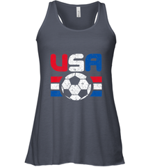 Distressed Red, White and Blue Soccer Flag Shirts of the USA Women's Racerback Tank Women's Racerback Tank - belovedtshirt