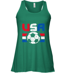 Distressed Red, White and Blue Soccer Flag Shirts of the USA Women's Racerback Tank Women's Racerback Tank - belovedtshirt