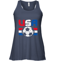 Distressed Red, White and Blue Soccer Flag Shirts of the USA Women's Racerback Tank Women's Racerback Tank - belovedtshirt