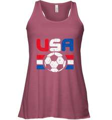 Distressed Red, White and Blue Soccer Flag Shirts of the USA Women's Racerback Tank Women's Racerback Tank - belovedtshirt
