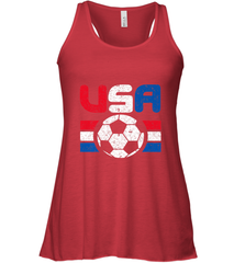 Distressed Red, White and Blue Soccer Flag Shirts of the USA Women's Racerback Tank Women's Racerback Tank - belovedtshirt