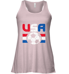 Distressed Red, White and Blue Soccer Flag Shirts of the USA Women's Racerback Tank Women's Racerback Tank - belovedtshirt