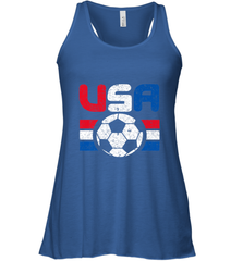 Distressed Red, White and Blue Soccer Flag Shirts of the USA Women's Racerback Tank Women's Racerback Tank - belovedtshirt