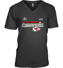 Youth Kansas City Chiefs NFL Pro Line by Fanatics Super Bowl LIV Champions Trophy Men's V-Neck Men's V-Neck - belovedtshirt