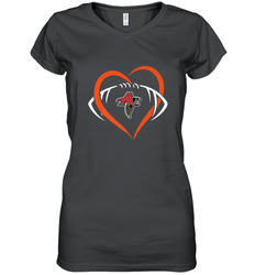 NFLAtlanta Falcons Heart Love Football Women's V-Neck T-Shirt
